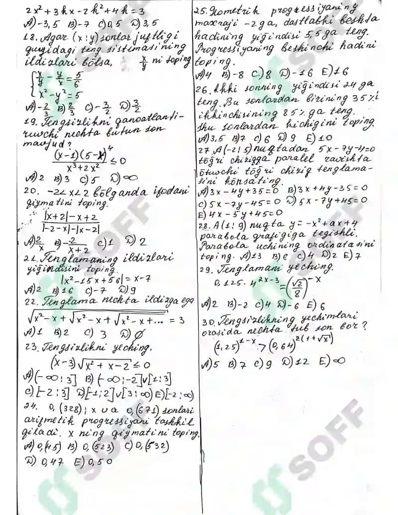 matematika test 2