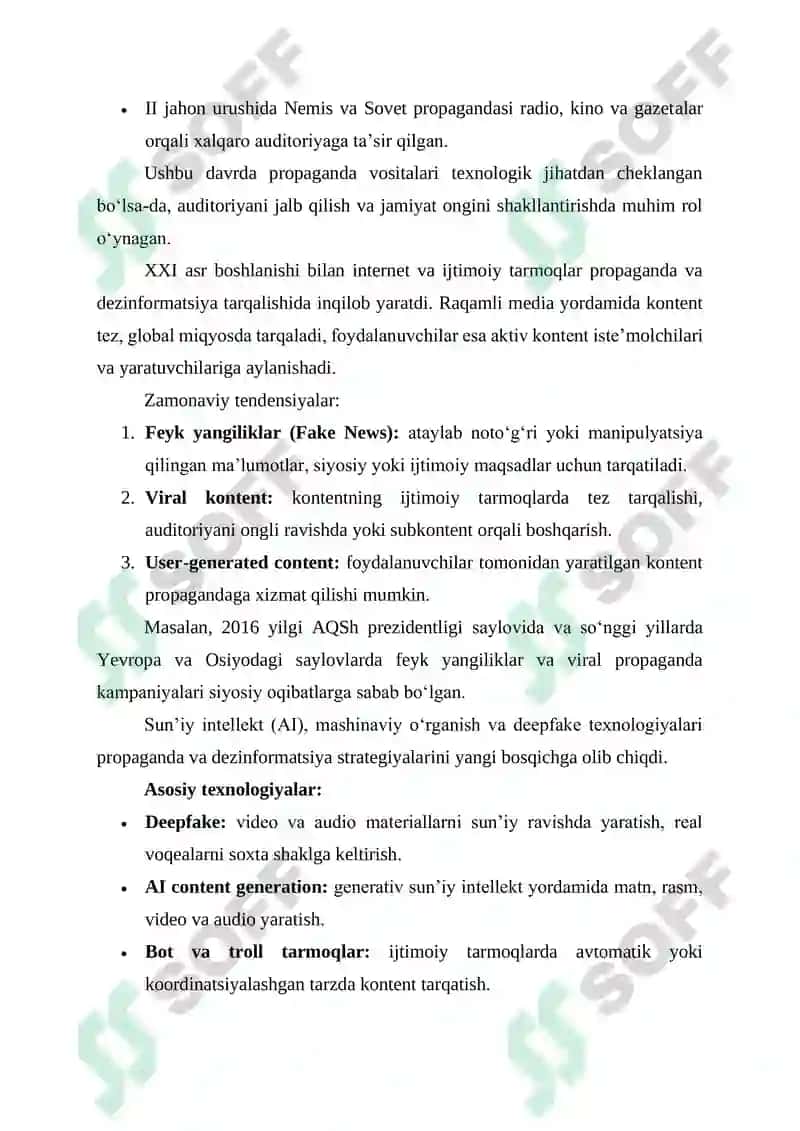 PROPAGANDA VA DEZINFORMATSIYA TEXNOLOGIYALARINING EVOLYUTSIYASI 2