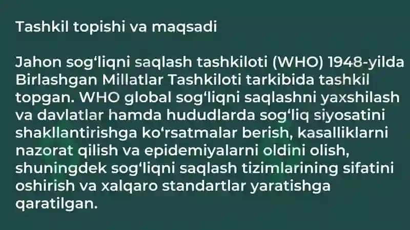 Jahon soĝliqni saqlash tashkiloti. 2