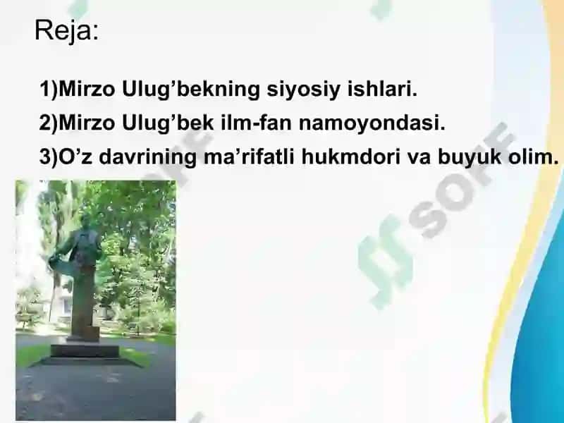 Mirzo Ulug’bekning siyosiy ishlari 2