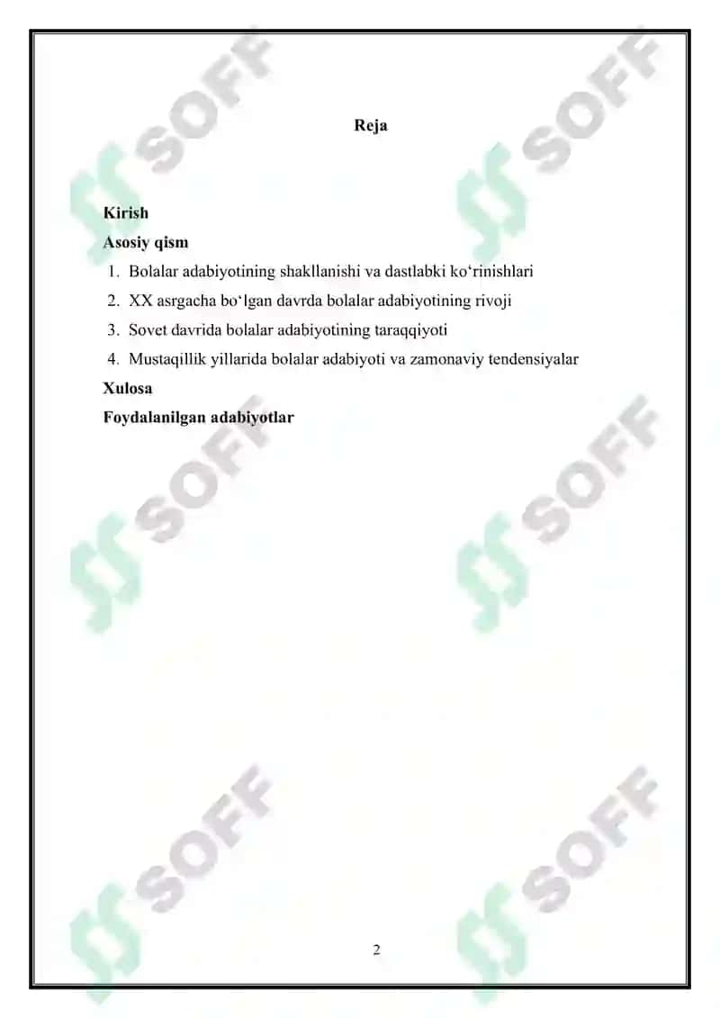 Bolalar adabiyotining rivojlanish bosqichlari 2
