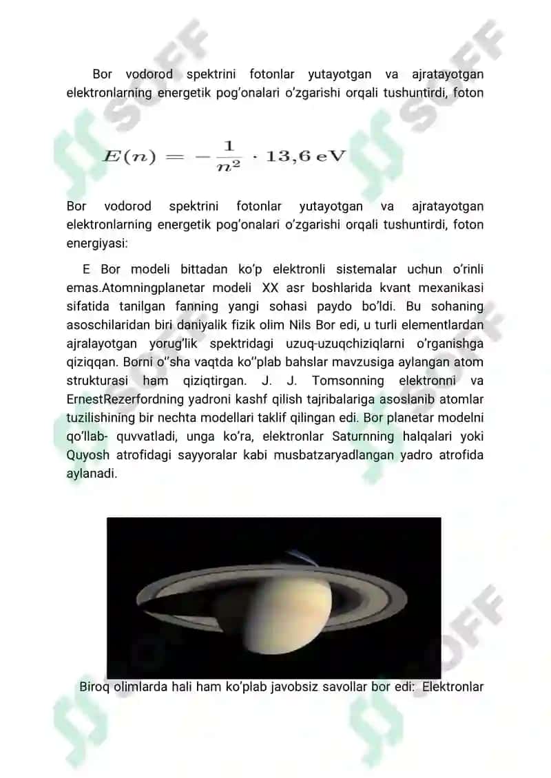 Vodorot atomining Bor nazaryasi 2