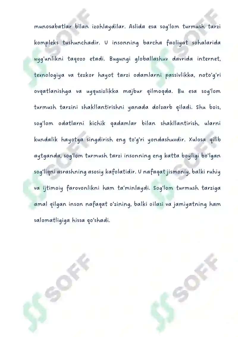 Sog‘lom turmush tarzi 2