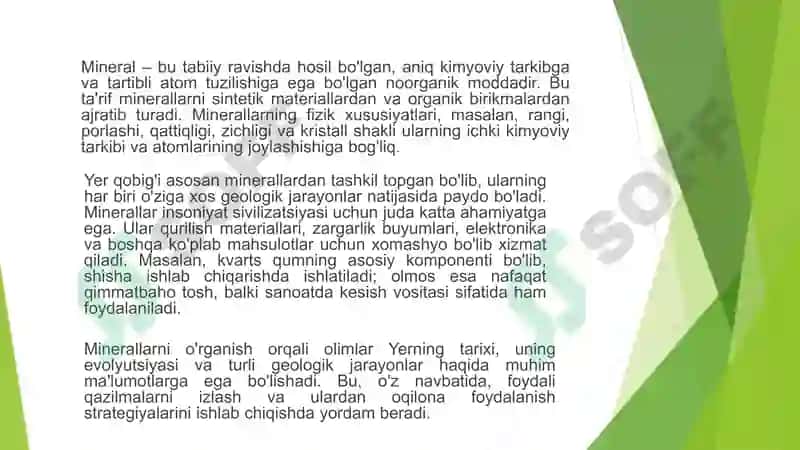 Minerallarning kimyoviy tarkibi 2