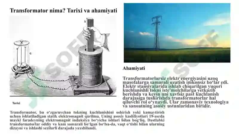 Transformatorlarning tuzilishi va ishlash prinsipi 2