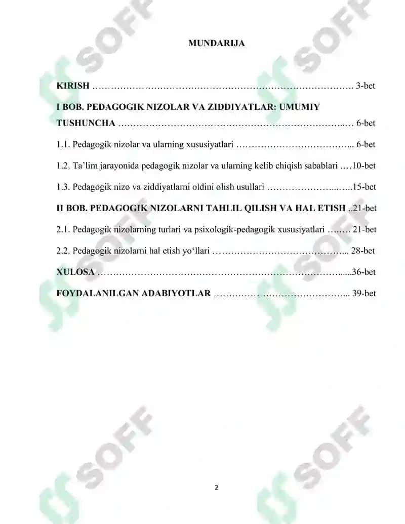 Pedagogik nizolar va ziddiyatlarning falsafiy, pedagogik-psixologik 2