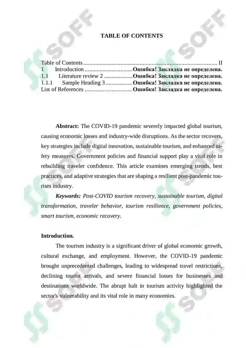 Post COVID Tourism Recovery Seminar Paper 2