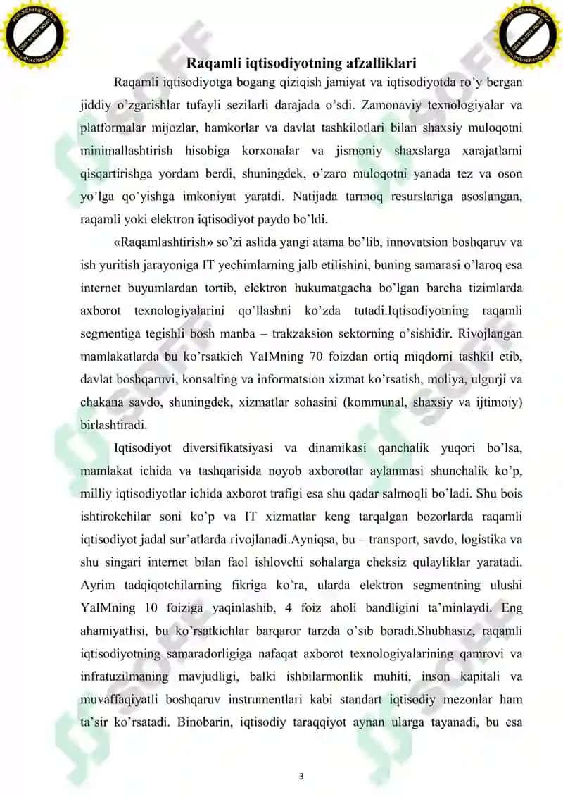 Raqamli iqtisodiyot va iqtisodiy o’sish 2