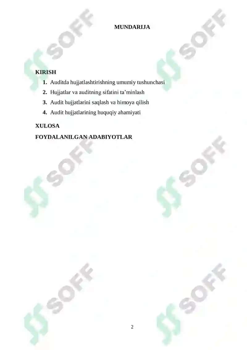 Auditning ichki hujjatlari 2