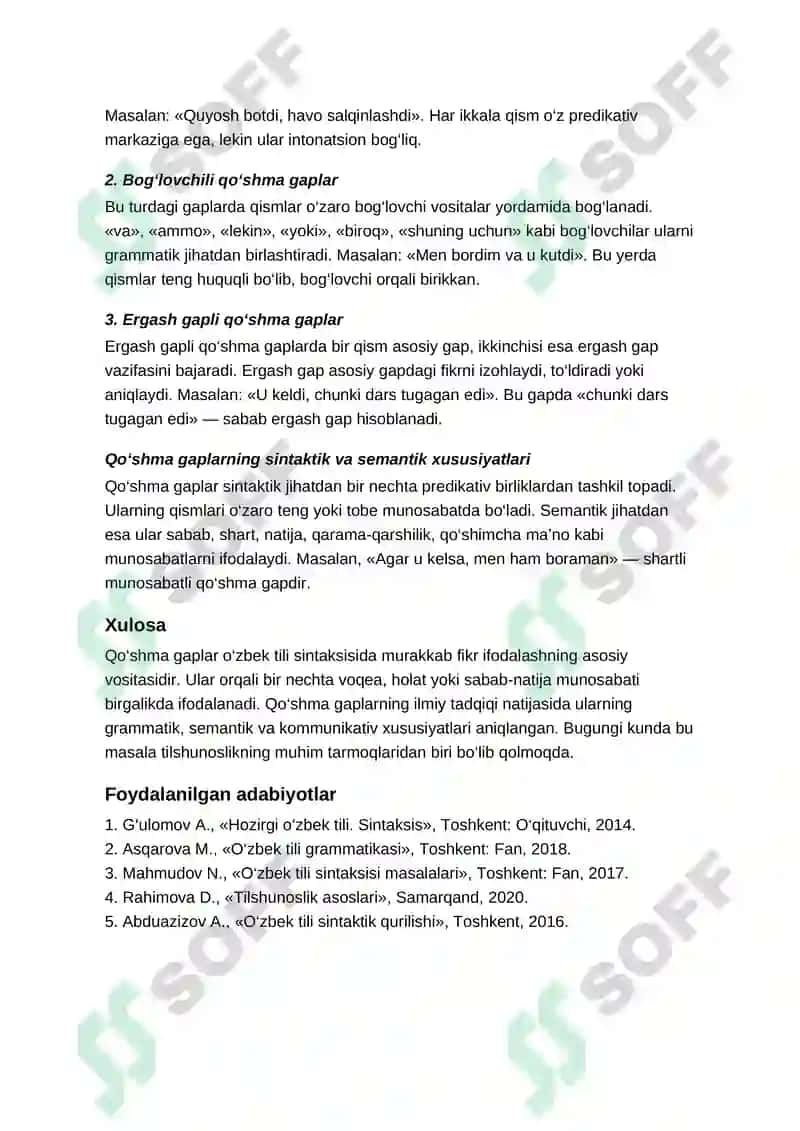 Qo‘shma Gaplar Tadqiqi va Tasnifi 2