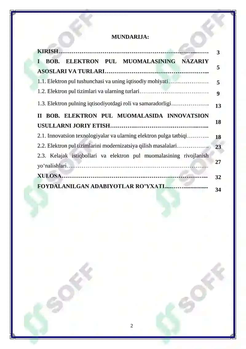Elektron pul muomalasining innovatsion usullarini joriy etish masalalari 2