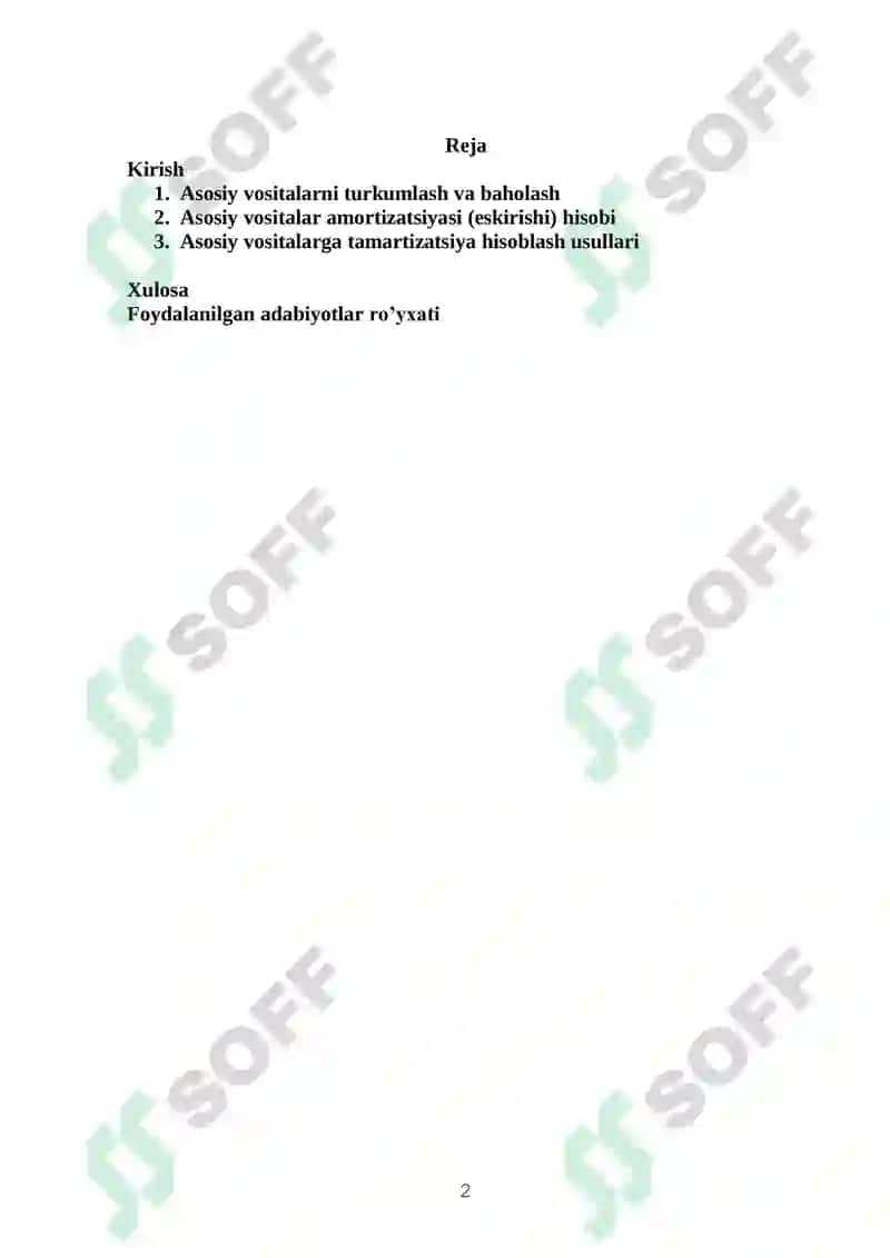 Asosiy vositalar hisobi 2