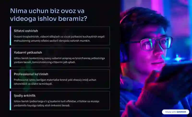 Ovoz va video lavhalarga ishlov berish 2