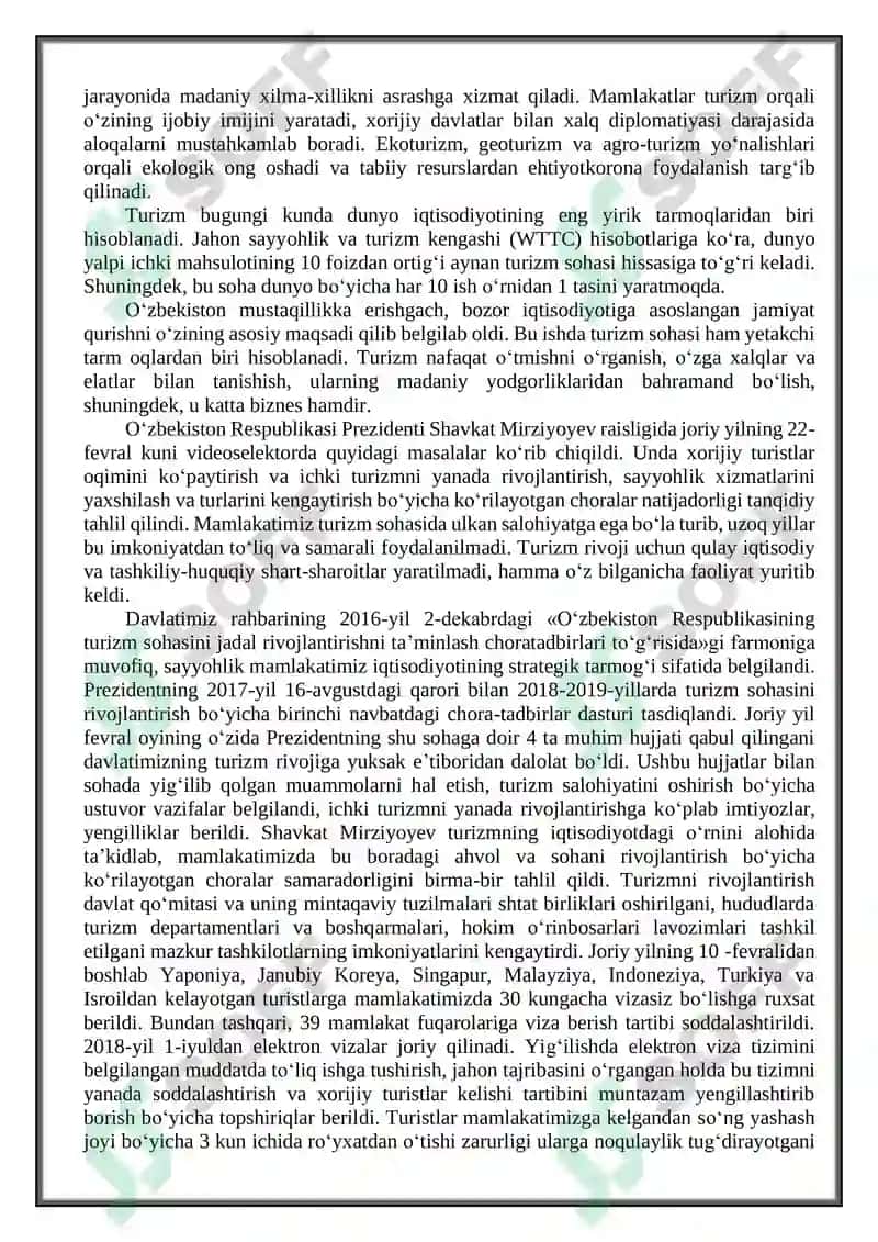 Turizmning shakllanish omillari va manbalari 2