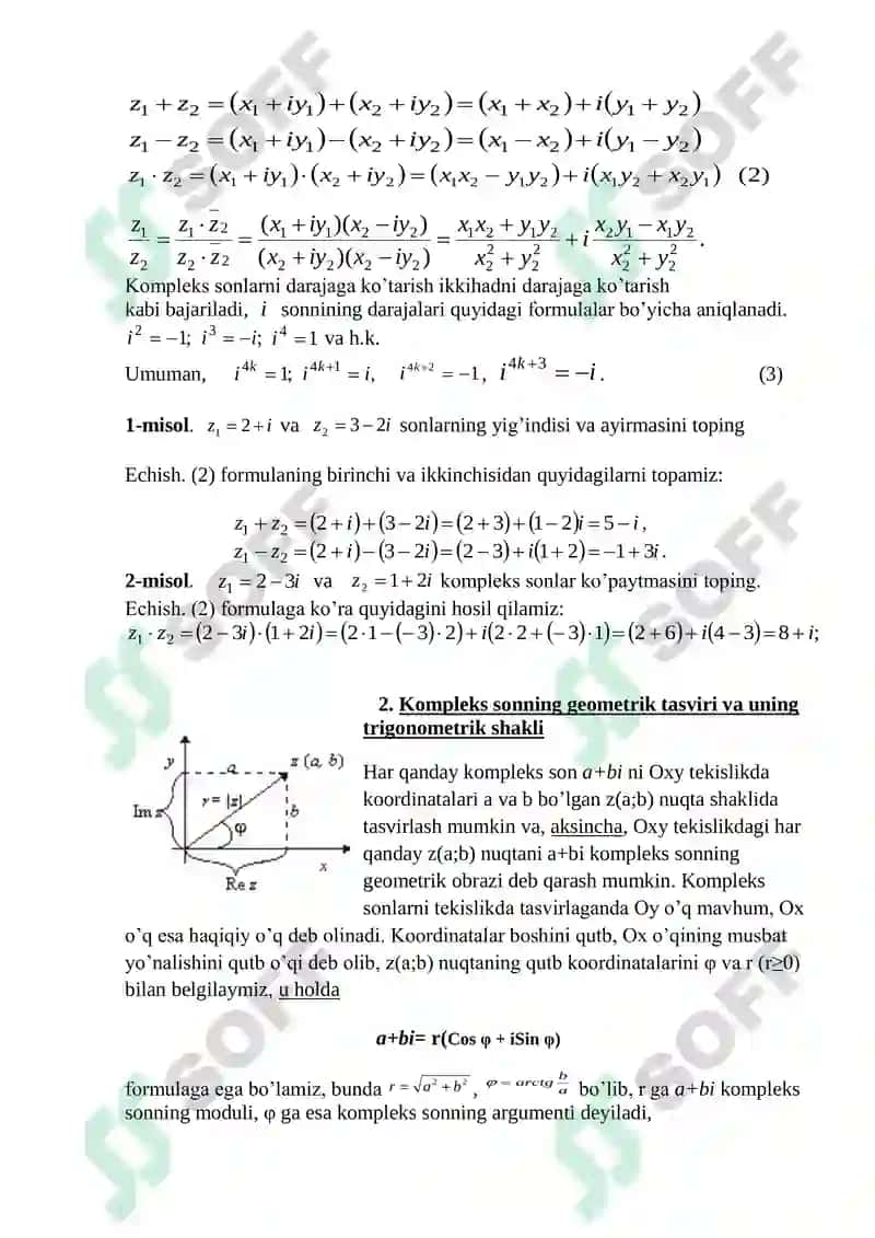 Kompleks sonlar 2