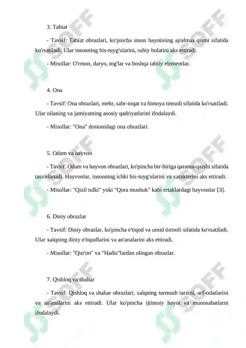 Xalq og’zaki ijodidagi an’anaviy obrazlar 2