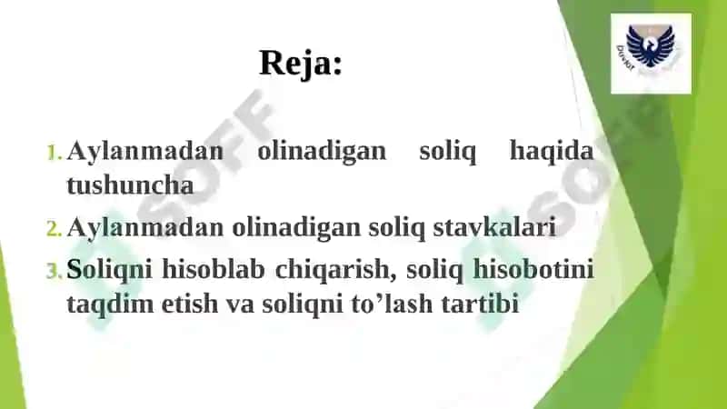 Aylanmadan olinadigan soliq 2