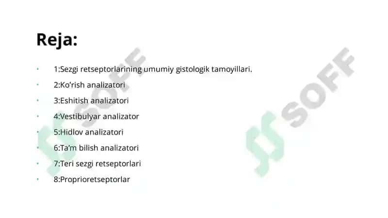 Sezgi a'zolari gistologiyasi 2