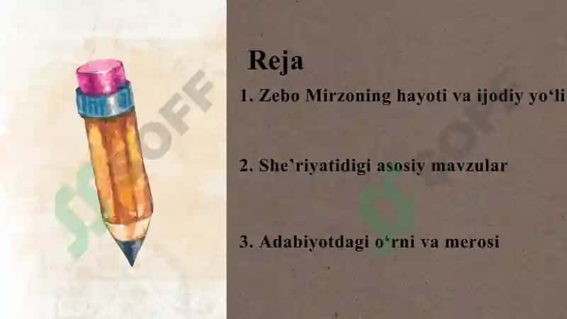 zebo Mirzo hayoti tahlili 2