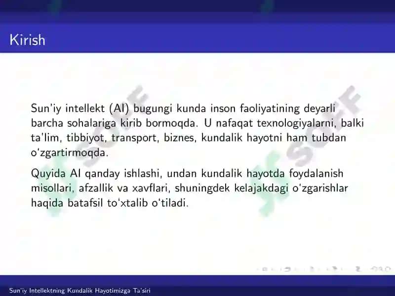 Sun’iy Intellektning Kundalik Hayotimizga Ta’siri 2