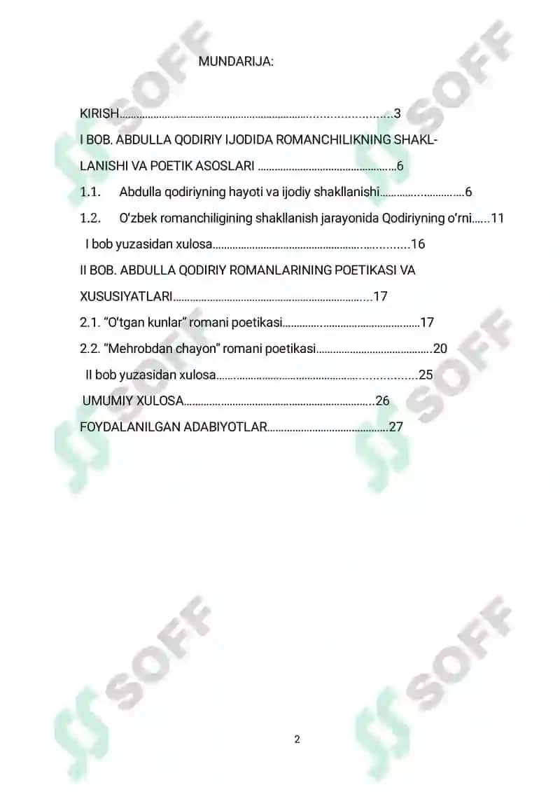 A. Qodiriy romanlari poetikasi 2