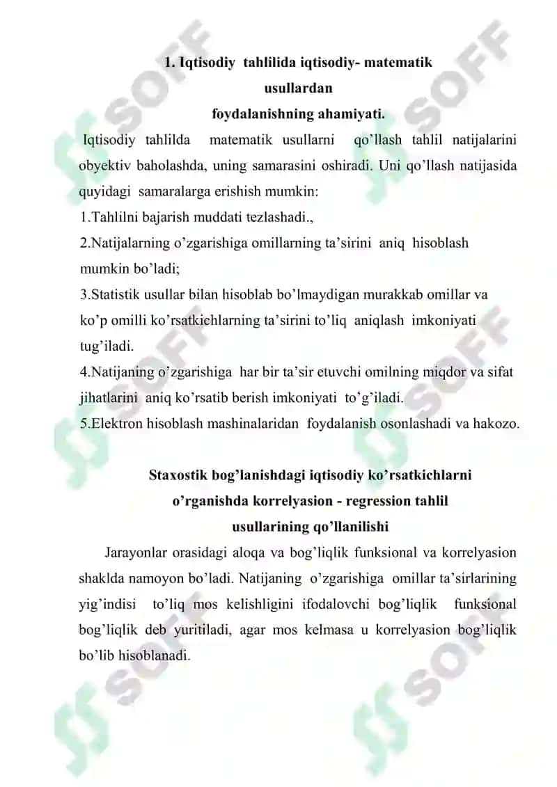 Iqtisodiyotda matematik uslublar 2