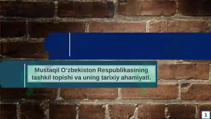 O‘zbekistonning eng yangi tarixi fanidan taqdimoti 2