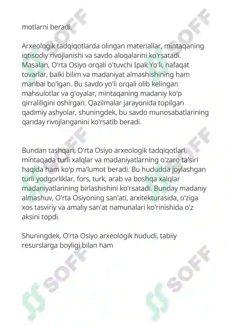 O'rta Osiyoning arxeologik hudud sifatidagi faoliyati 2