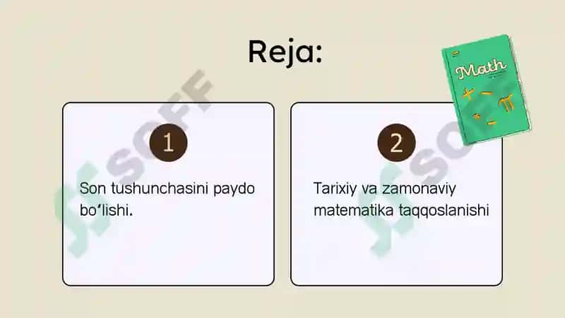 Son tushunchasini paydo bo‘lishi. 2