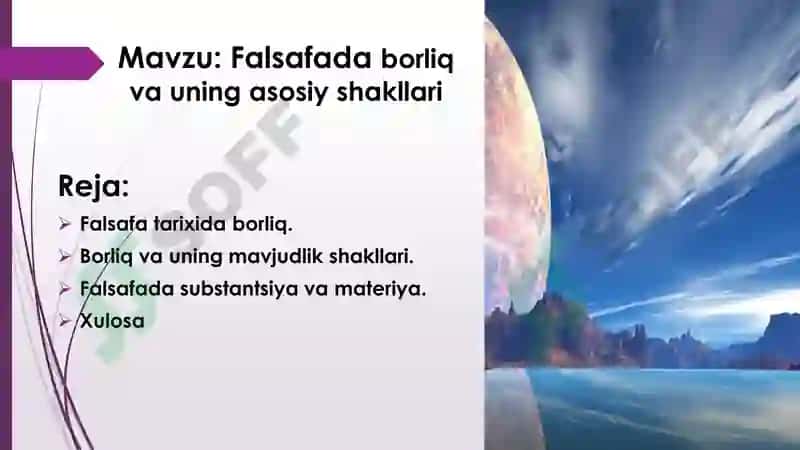 Falsafada borliq va uning asosiy shakllari 2