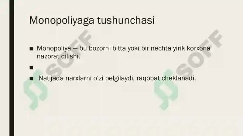 DAVLATNING MONOPOLIYALARGA QARSHI SIYOSATI 2