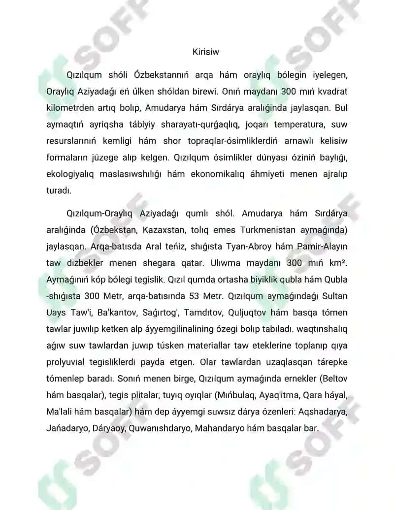 Qızılqum ósimlikler dúnyası 2