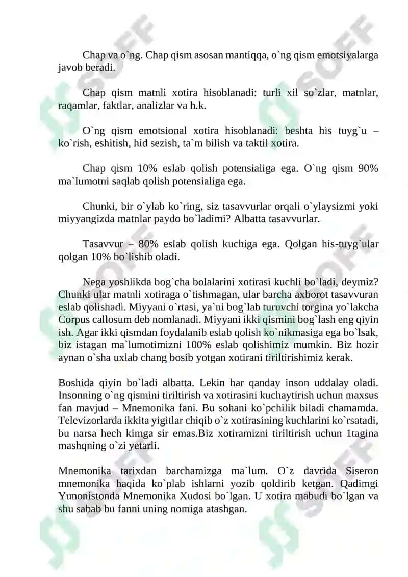 4-darajali Mnemonika mashqlari 2