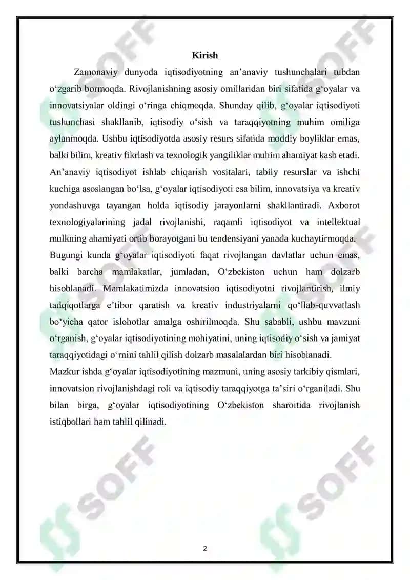 G‘oyalar iqtisodiyoti 2