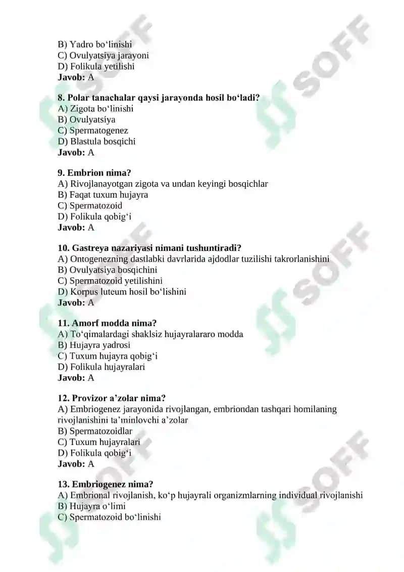 Morula va Blastula Tuzilishi 2