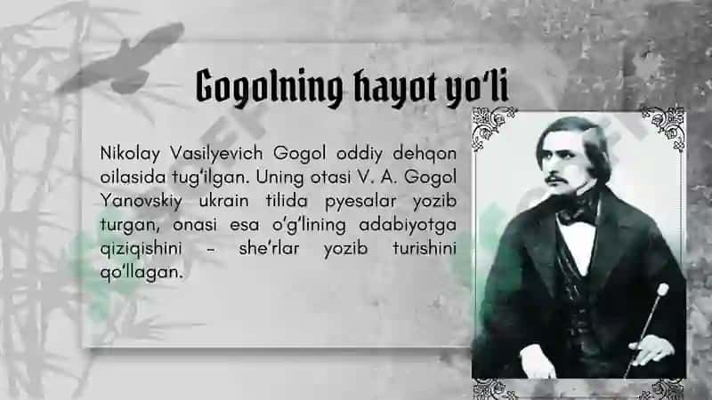Nikolay Gogol ijodiy merosi 2