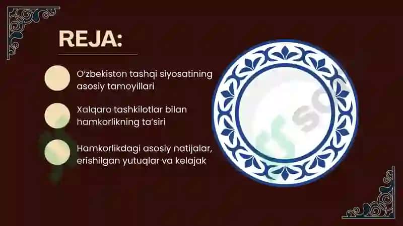 O'zbekistonning xalqaro tashkilotlar bilan hamkorlik aloqalari 2