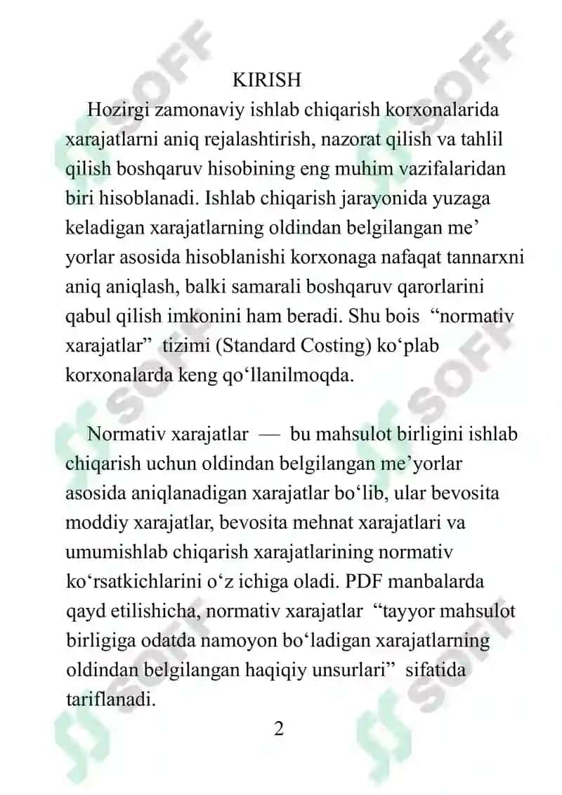 Normativ xarajatlarni hisoblash 2