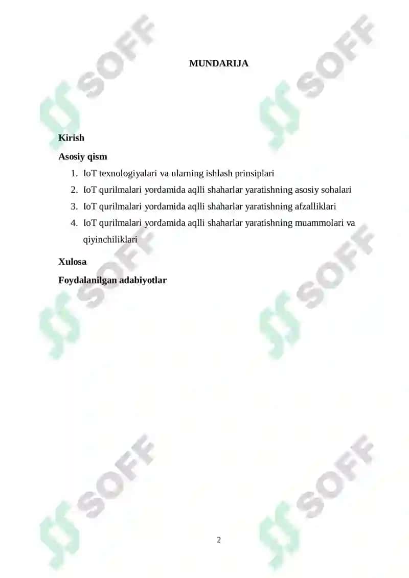 IoT qurilmalari yordamida shaharni aqlli qilish (Smart City) 2