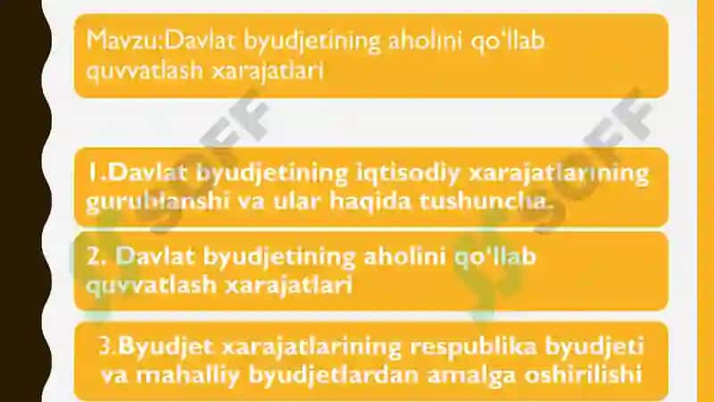 Davlat byudjetining aholini qo‘llab quvvatlash xarajatlari 2