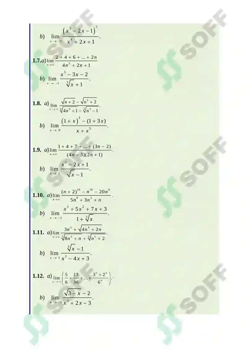 Hisob (Calculus) fanidan Mustaqil ish (Shaxsiy topshiriqlar) savollari 2