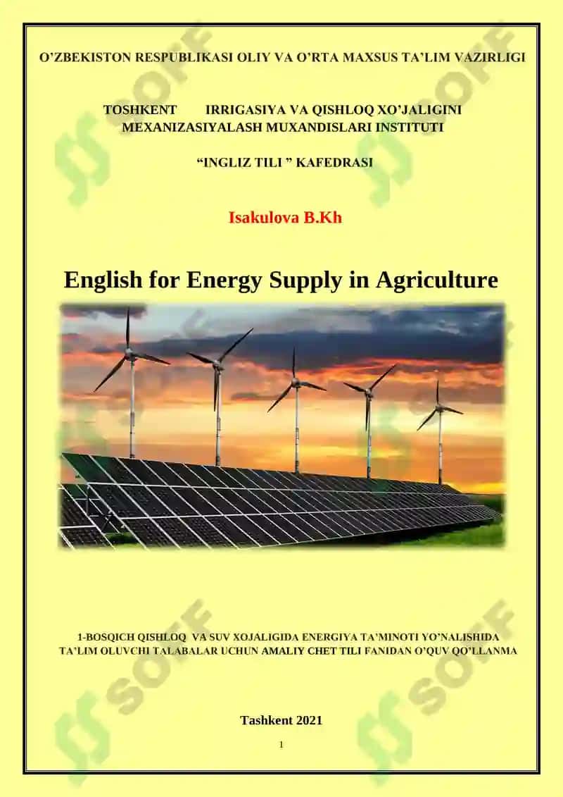 English for Energy Supply in Agriculture 2