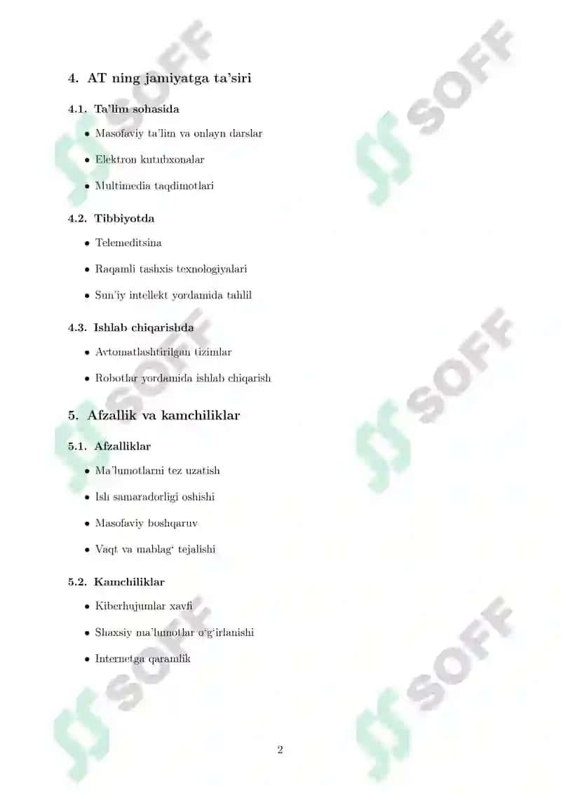 Axborot texnologiyalari rivojlanishi 2
