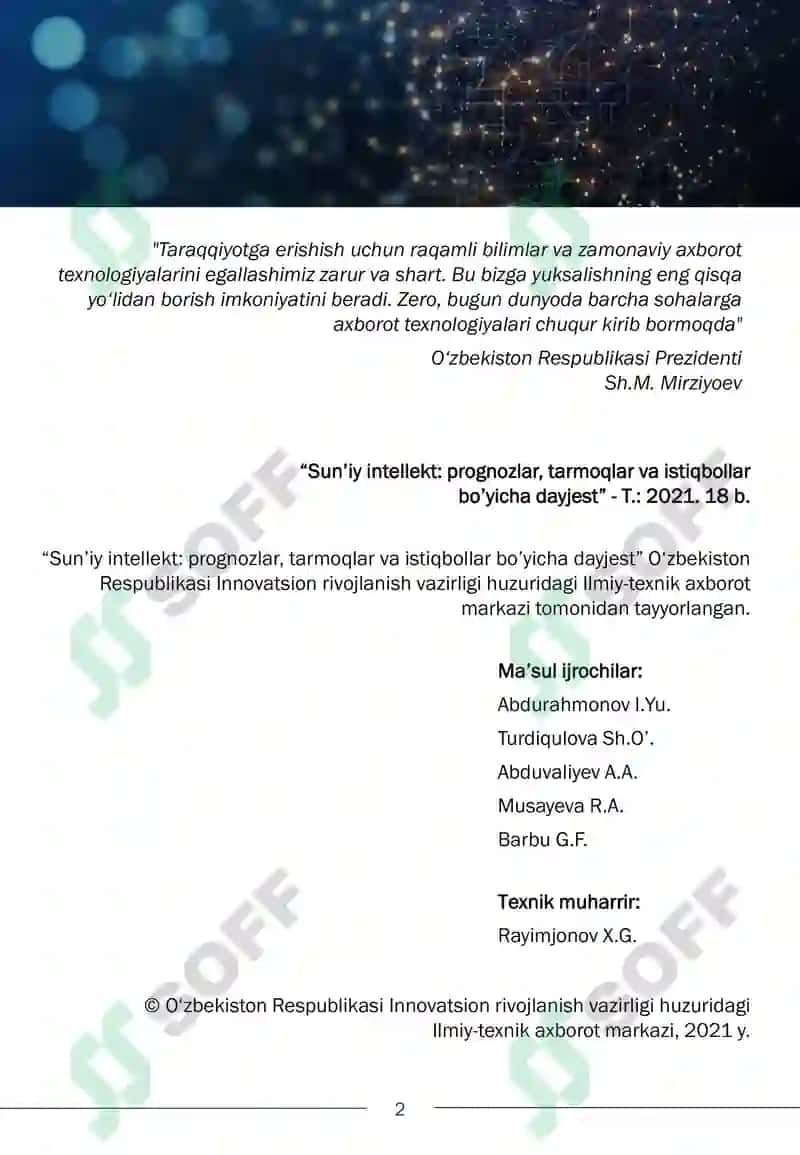 Sun’iy intellekt: prognozlar, tarmoqlar va istiqbollar bo’yicha dayjest 2