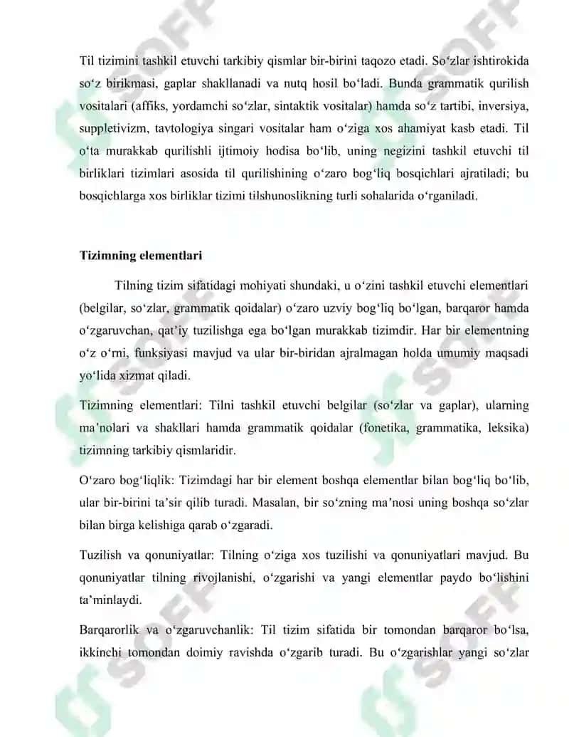 Tilning tizim sifatidagi mohiyati 2