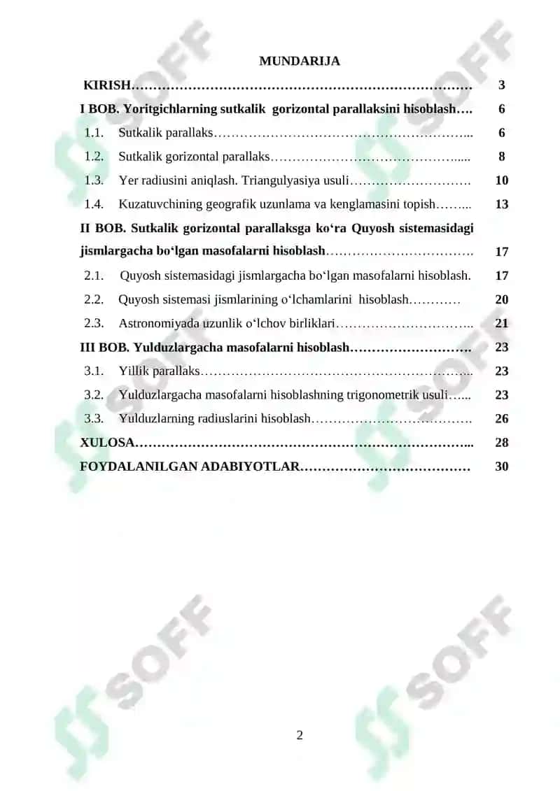 UMUMIY ASTRONOMIYA FANIDAN 2