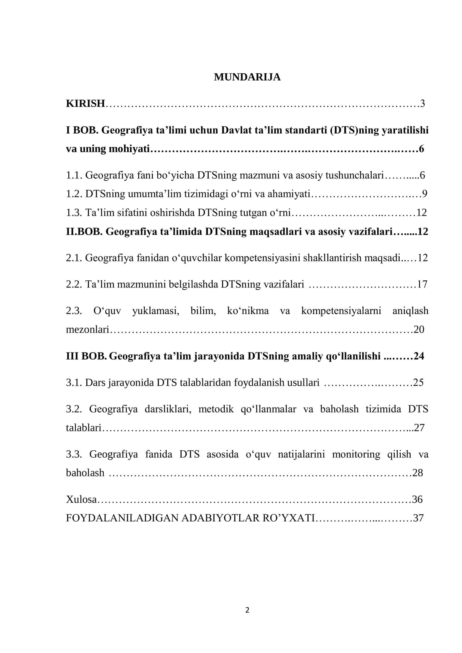 Geografiya o‗qitish metodikasi 2