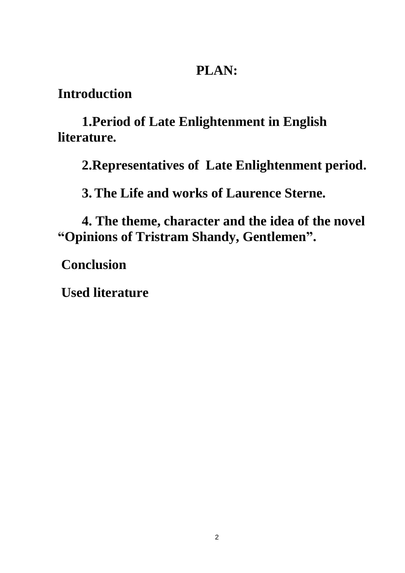 Late Enlightenment in English literature 2
