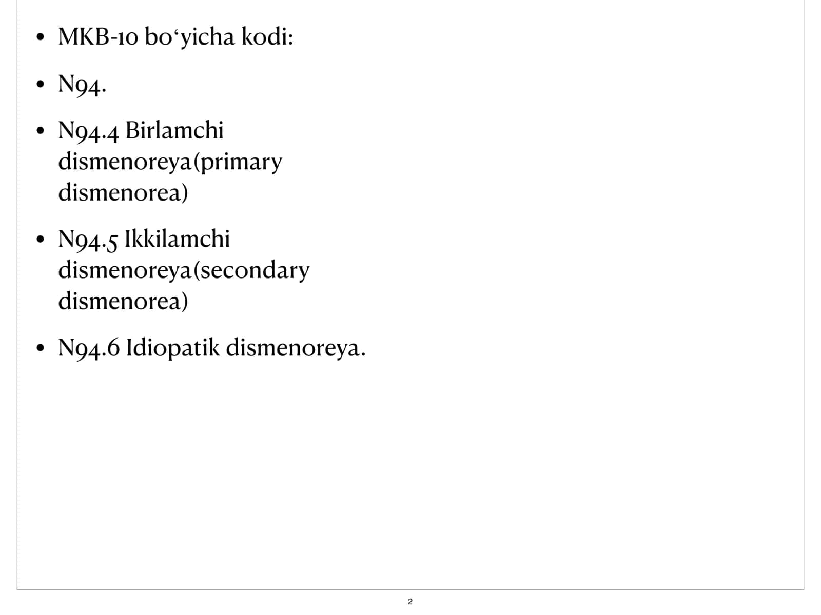 Dismenoreya 2