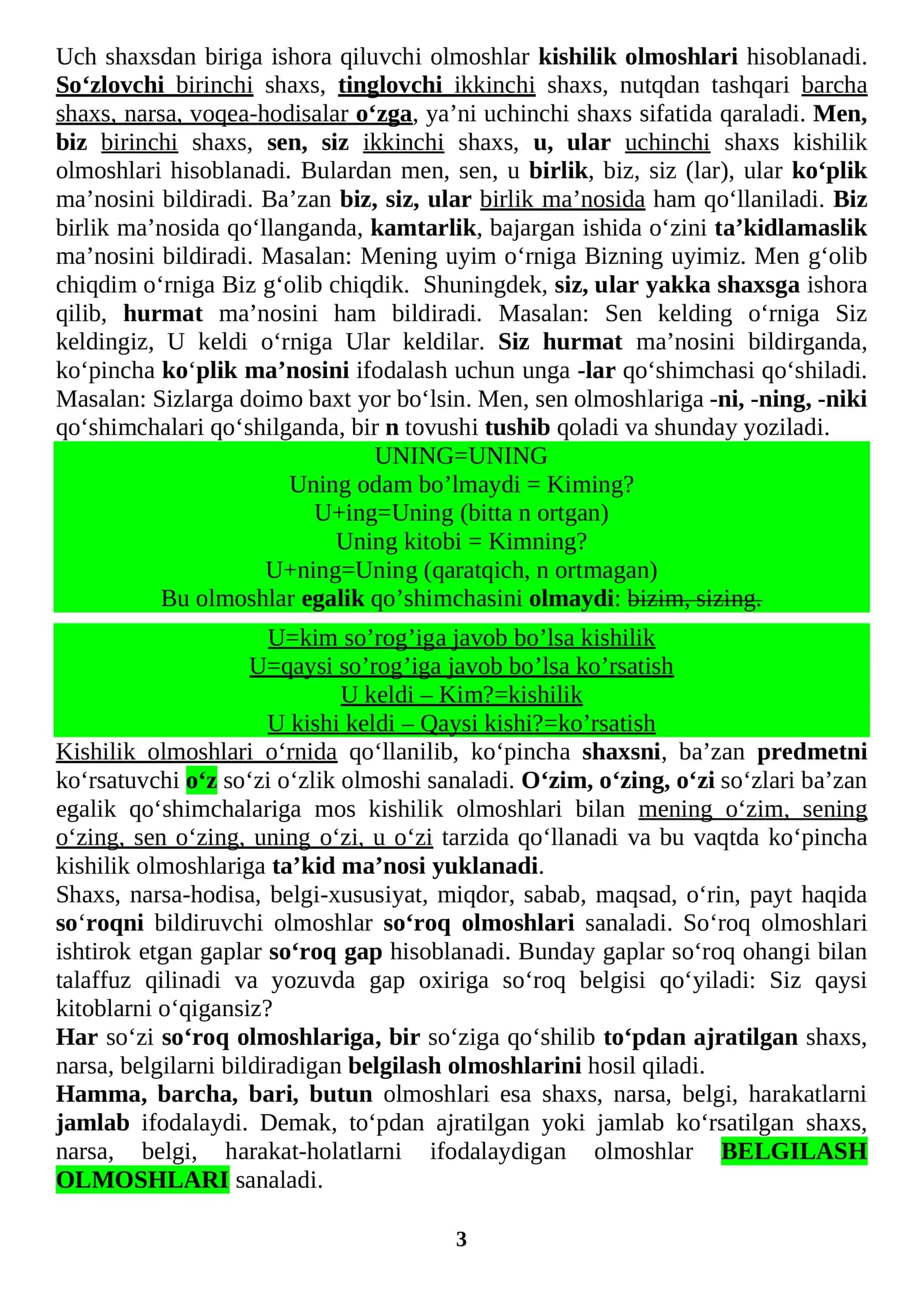 OLMOSH va testlari 2